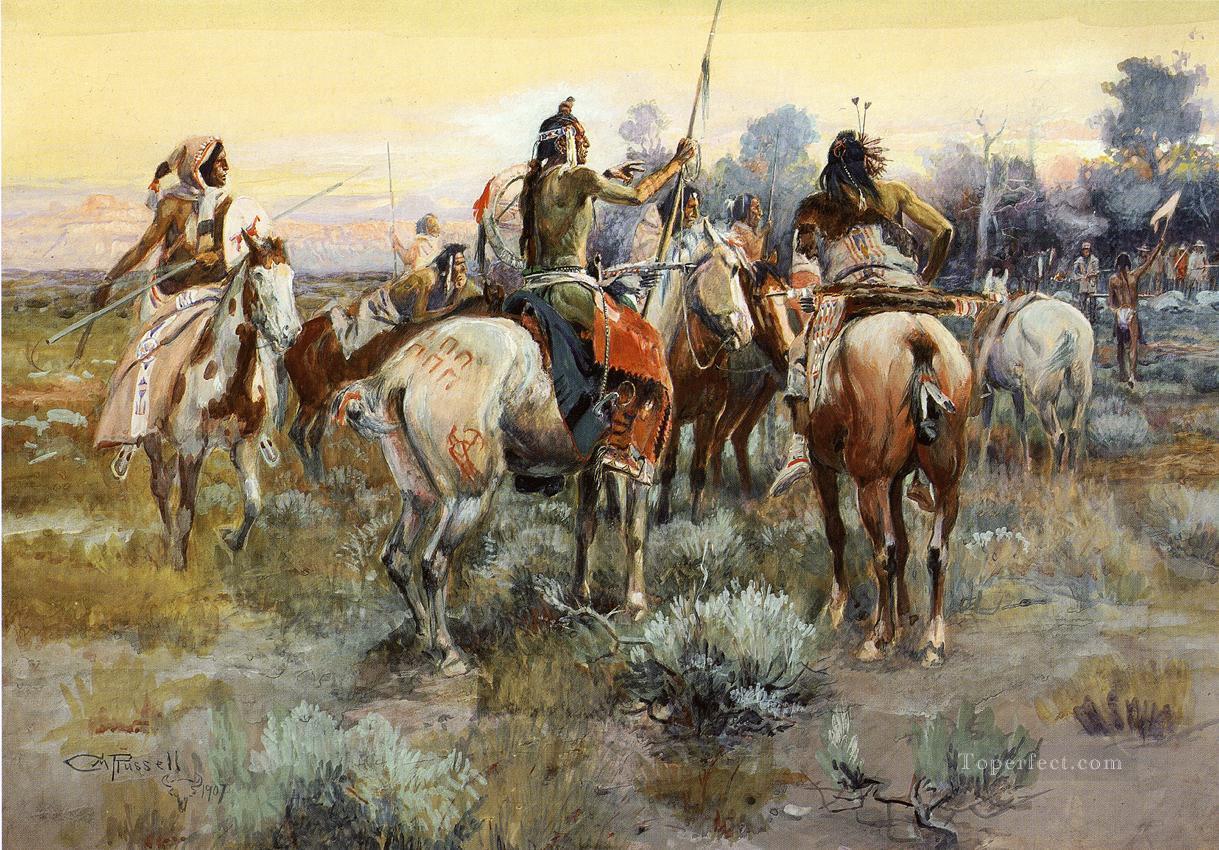 The Truce Indians Charles Marion Russell Indiana Oil Paintings
